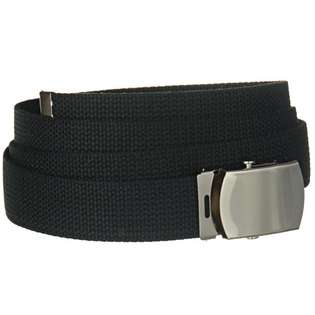   One Size Canvas Military Web Belt Silver Buckle (B01408) 