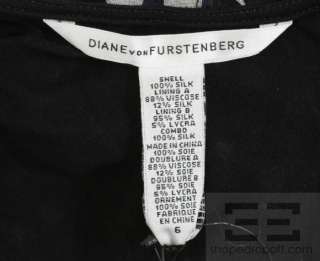 DVF Diane von Furstenberg Navy, Black, & White Silk Hot Dot Dress Sz 6 
