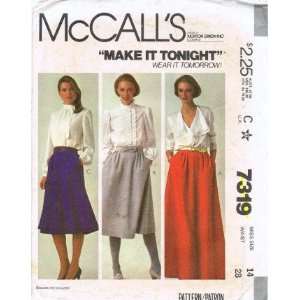  McCalls 7319 Sewing Pattern Four Gore Skirt Size 14 