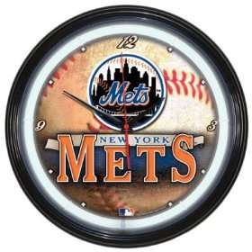  NEW YORK METS OFFICIAL LOGO NEON CLOCK [Misc.] Sports 