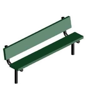 com Webcoat Plasti Plank Style 4Ft. Bench with Back, #14 Gauge Solid 