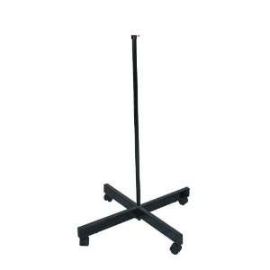  Lamp Stand with Wheels in Black Finish