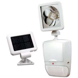   WH 180 Degree Solar Powered Motion Security Light with LED Bulb, White