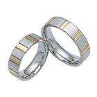 14K TWO TONE GOLD MATCHING HIS & HERS WEDDING BANDS RIN