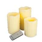   Inch 3 Piece Set Ivory Color Flameless LED Candle with Wax Drip