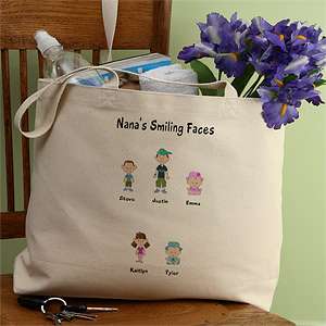   Family Cartoon Characters Personalized Canvas Tote Bag 