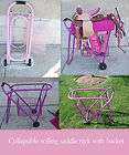   Cart Rolling Wheels Collapsible Horse Tack Western English PURPLE PK