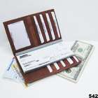 524 Brown LEATHER Credit Card Checkbook Cover Wallet