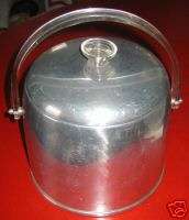 Vintage Kromex Ice Bucket with Lucite Handles  