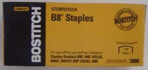 Bostitch B8 Power Crown Staples 1/4”   12 boxes of 5000  