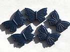 Set of 50 Navy Blue Butterflies edible sugar cake topper decorations 