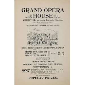   Ad Grand Opera House Nashville TN   Original Print Ad