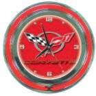 Trademark Corvette C6 Neon Clock   14 inch Diameter   Red