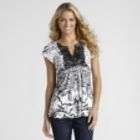 Live and Let Live Petites Crochet Neck Sublimation Top