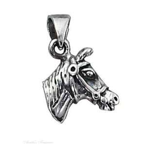  Sterling Silver Horse Head With Bridle Pendant Jewelry