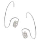 SilverBin Sterling Silver Cubic Zirconia Modern Hoop Earrings