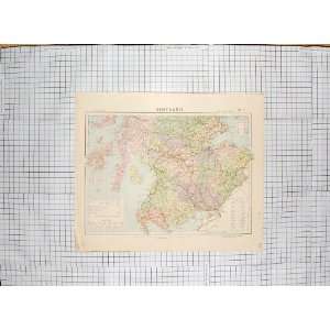  ANTIQUE MAP c1790 c1900 SOUTHERN SCOTLAND FIRTH FORTH