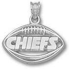   Kansas City Chiefs Sterling Silver CHIEFS Pierced Football Pendant