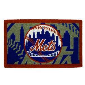  18x30Welcome Mat Bleached New York Mets 