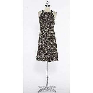   Animal Print Dress With Ruffle Hem  MSK Clothing Womens Dresses