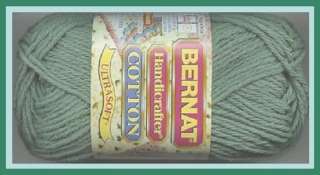 10 Sk BERNAT COTTON Knitting~Crochet Yarn~SAGE GREEN  