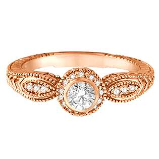  Diamond Bezel Ring 14K Rose Gold (0.40 ct)  Allurez Jewelry Diamonds 