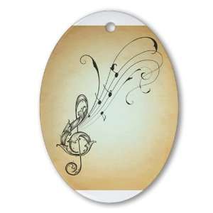  Ornament (Oval) Treble Clef Music Notes 