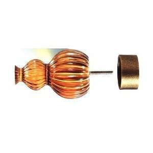  Amber groove curtain rod finial for 1 1/4 pole