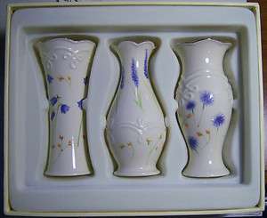 Classic Lenox Floral Bud Vases, Set of 3 New In Package  