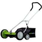 Greenworks 25062 18 Inch 5 Blade Push Reel Lawn Mower With Grass 