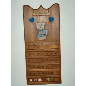  Wooden Teddy Bear Calendar 