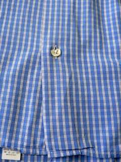 Paul Stuart   Made in Italy   Blue Check Casual Button Down Shirt 
