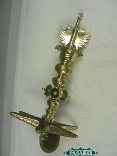 Fine German Brass Hanging Shabbat Lamp Judenstern C1880  
