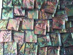 1sqft 1 VAN GOGH Mosaic Glass Tiles GREEN COPPER GOLD  