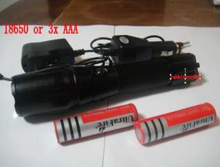 12W 1600 Lm Zoomable CREE XM L T6 LED 18650 Rechargeable Flashlight 