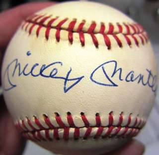 Mickey Mantle single signed AL Baseball Ball JSA Full Letter 