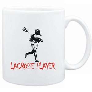  Mug White  Lacrosse Player Silhouette Sports Sports 