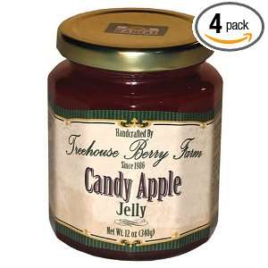 Treehouse Berry Farm Candy Apple Jelly, 12 Ounce Jars (Pack of 4 
