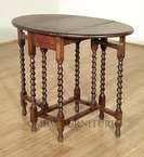   Solid Oak Jacobean Dropleaf Gateleg Dining Oval Table c1920 p10  