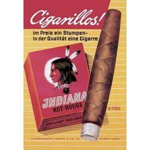   poster printed on 12 x 18 stock. Indiana Cigarillos