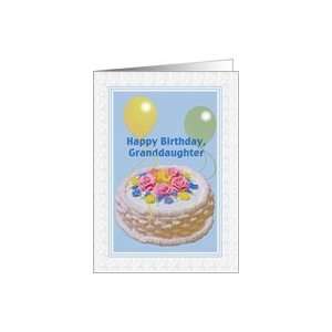  Birthday, Granddaughter, Cake, Balloons Card Toys & Games