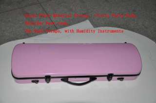 New Violin Case Glass Fiber Light Strong Pink, Black, White,Yellow 