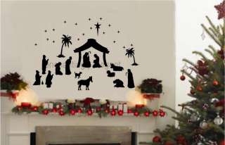36 piece Large Nativity Set Vinyl Decal Wall Stickers Christmas Decor 