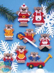 Plastic Canvas Kit ~ 8 Christmas Teddy Bears Ornaments  