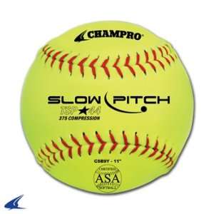  Champro Tournament Slow Pitch 11 Optic Yellow Softball 