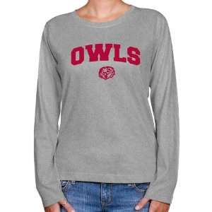  Temple Owls Ladies Ash Logo Arch Long Sleeve Classic Fit T 