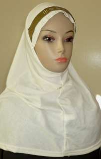 New Muslima 1 Piece Hijab Amira Head Scarf Plain Colors W/Sequins 