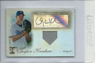 2009 Topps Tribute Single Relic AUTO CLAYTON KERSHAW Most Dominating 