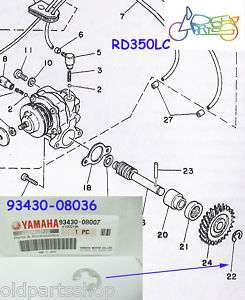 Yamaha RZ350 RD350YPVS RD350LC Oil Pump Shaft Circlip  