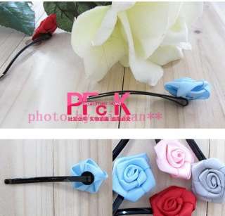 2pcs/lot Cute Rose Flower Hair Clip Hairpin For Women  